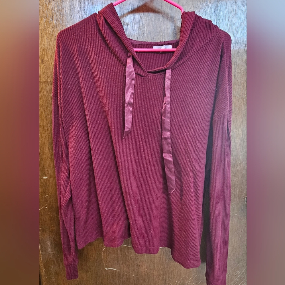 Maurices Burgundy Ribbed Sweater